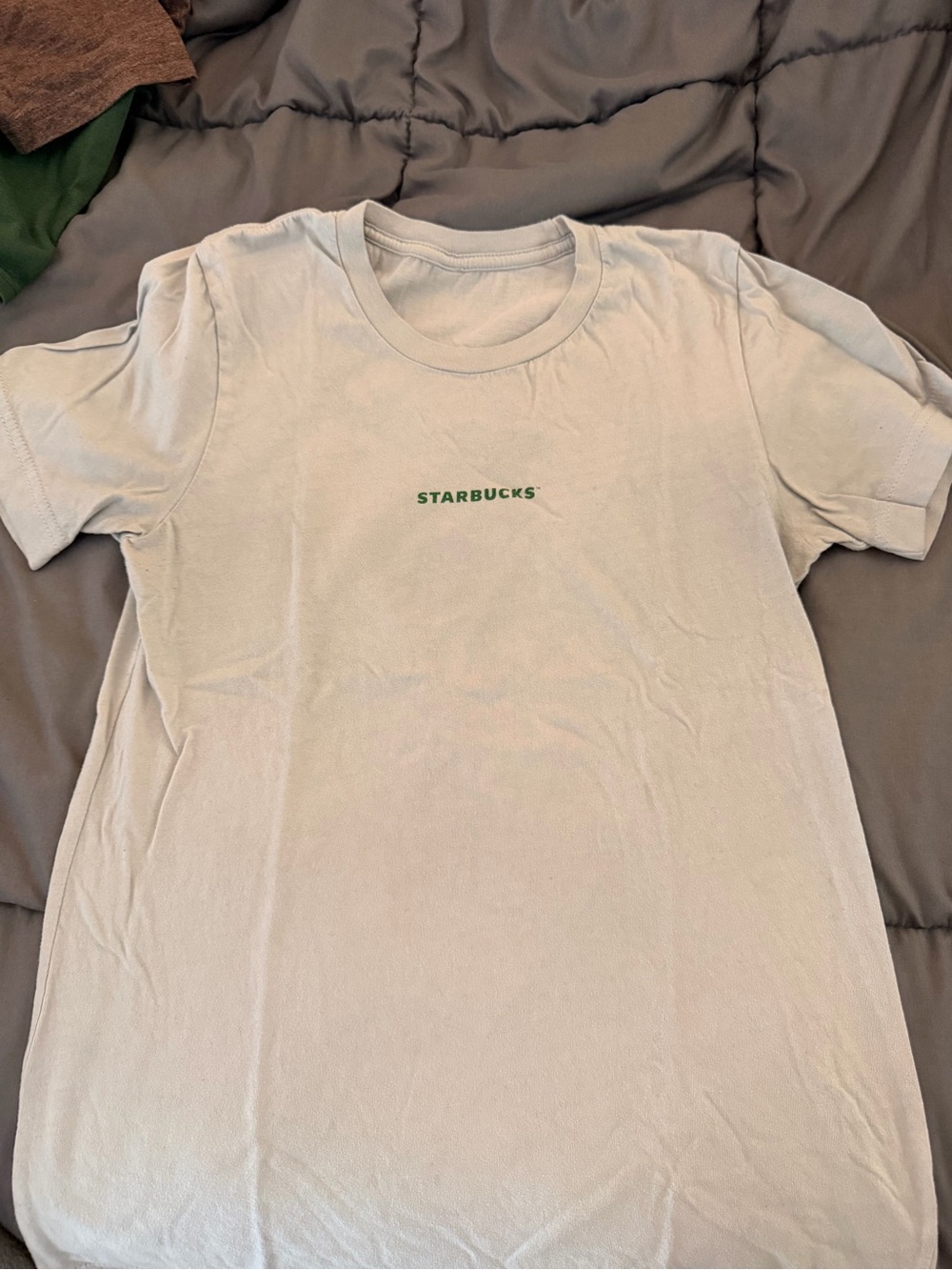 Starbucks Light Gray Short-Sleeve Tee with Green Logo